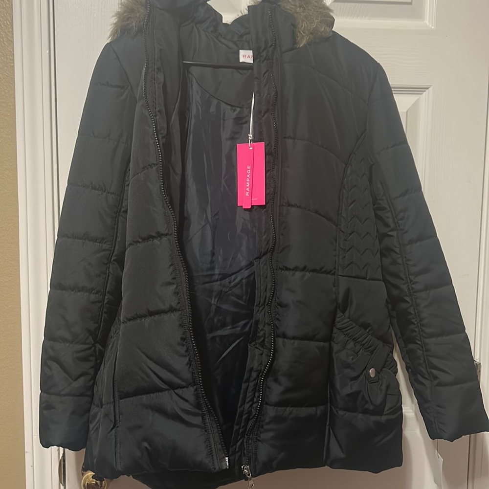 Black bubble rampage fur coat